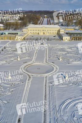 Luftbild der Herrenhäuser Gärten in Hannover