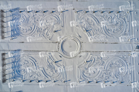 Luftbild der Herrenhäuser Gärten in Hannover