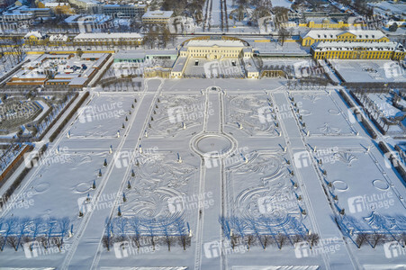 Luftbild der Herrenhäuser Gärten in Hannover