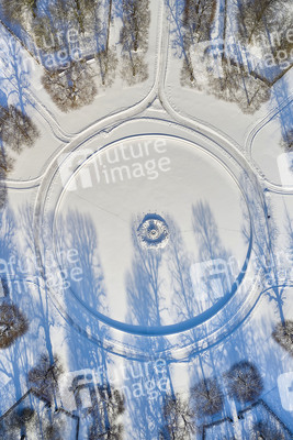 Luftbild der Herrenhäuser Gärten in Hannover