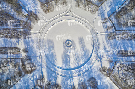 Luftbild der Herrenhäuser Gärten in Hannover