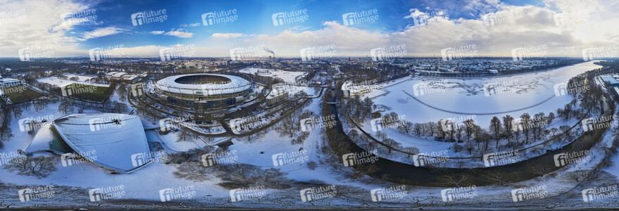 Luftbild der HDI Arena in Hannover