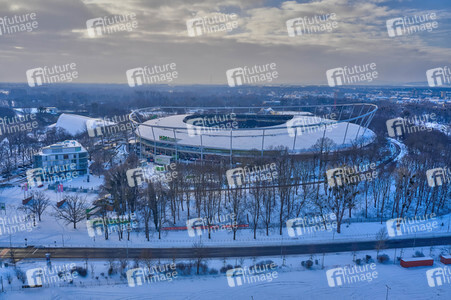 Luftbild der HDI Arena in Hannover