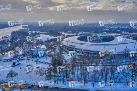 Luftbild der HDI Arena in Hannover