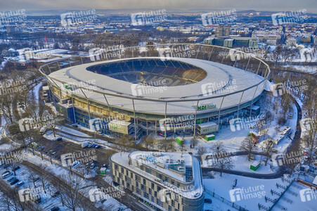Luftbild der HDI Arena in Hannover