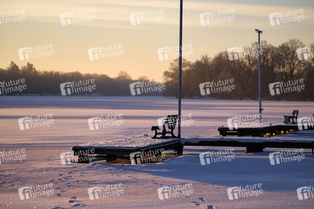 Sonnenaufgang am Maschsee in Hannover