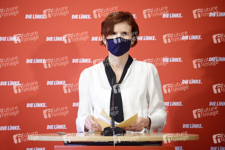 Pressekonferenz mit Katja Kipping in Berlin