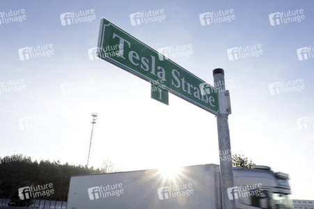 Baustelle der Tesla Gigafactory 4 in Grünheide