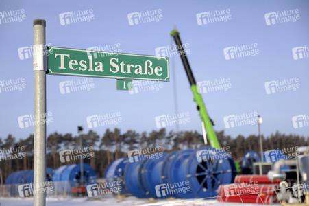 Baustelle der Tesla Gigafactory 4 in Grünheide