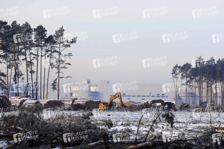 Baustelle der Tesla Gigafactory 4 in Grünheide