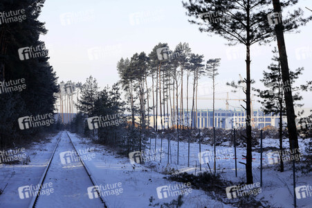 Baustelle der Tesla Gigafactory 4 in Grünheide