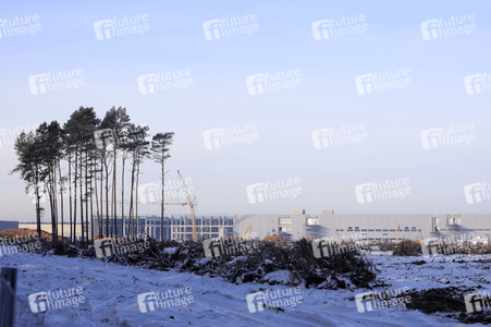 Baustelle der Tesla Gigafactory 4 in Grünheide