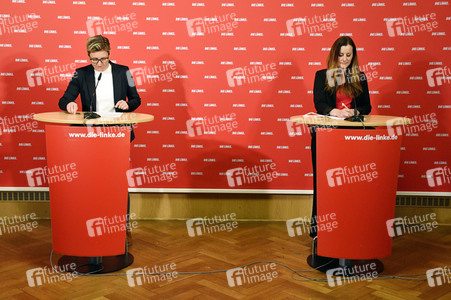 Pressekonferenz mit den neuen Vorsitzenden der Partei Die Linke in Berlin