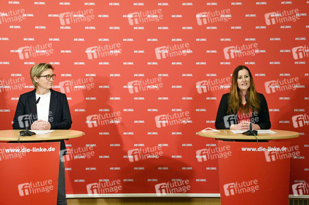 Pressekonferenz mit den neuen Vorsitzenden der Partei Die Linke in Berlin