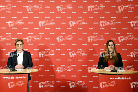 Pressekonferenz mit den neuen Vorsitzenden der Partei Die Linke in Berlin