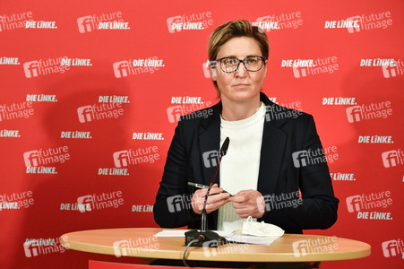 Pressekonferenz mit den neuen Vorsitzenden der Partei Die Linke in Berlin