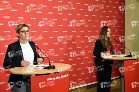 Pressekonferenz mit den neuen Vorsitzenden der Partei Die Linke in Berlin