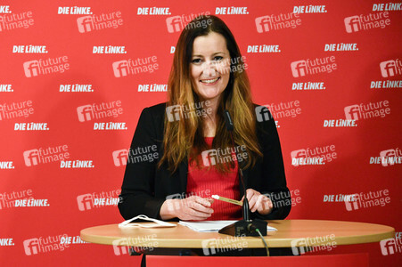 Pressekonferenz mit den neuen Vorsitzenden der Partei Die Linke in Berlin