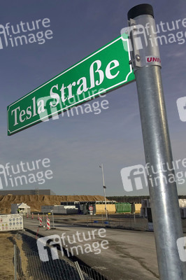 Baustelle der Tesla Gigafactory 4 in Grünheide