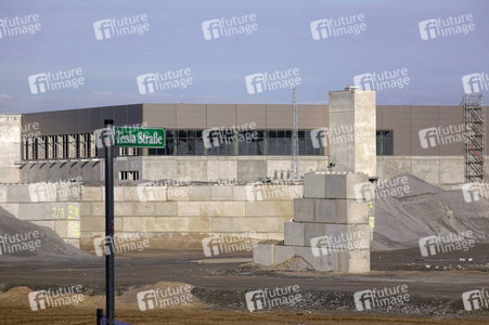 Baustelle der Tesla Gigafactory 4 in Grünheide