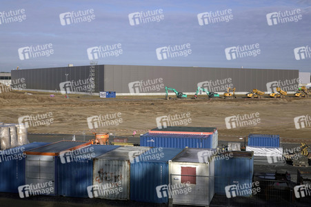 Baustelle der Tesla Gigafactory 4 in Grünheide