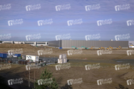 Baustelle der Tesla Gigafactory 4 in Grünheide
