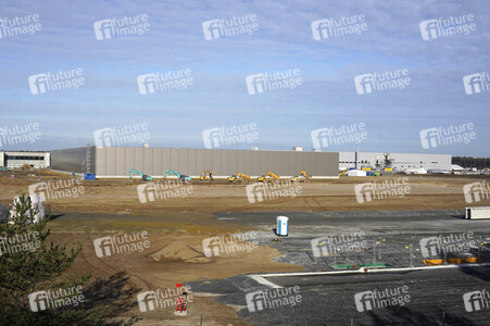 Baustelle der Tesla Gigafactory 4 in Grünheide