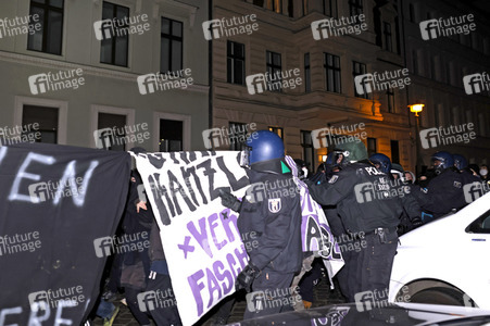 Protestaktion 'Chaos für die Meute! Tag X Demo!' in Berlin
