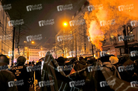 Protestaktion 'Chaos für die Meute! Tag X Demo!' in Berlin