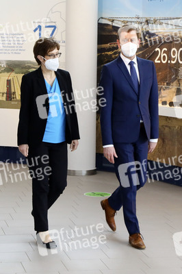 Pressetermin mit Annegret Kramp-Karrenbauer und Michael Kretschmer in Boxberg