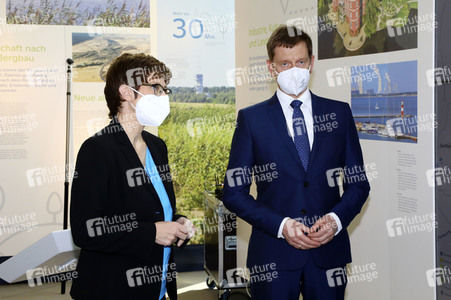 Pressetermin mit Annegret Kramp-Karrenbauer und Michael Kretschmer in Boxberg