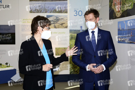 Pressetermin mit Annegret Kramp-Karrenbauer und Michael Kretschmer in Boxberg