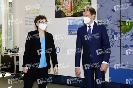 Pressetermin mit Annegret Kramp-Karrenbauer und Michael Kretschmer in Boxberg