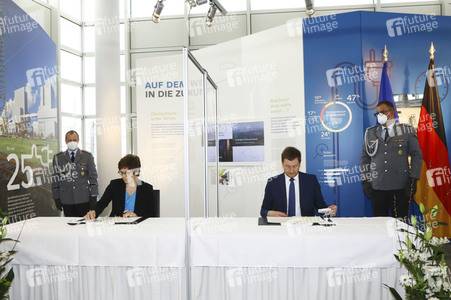 Pressetermin mit Annegret Kramp-Karrenbauer und Michael Kretschmer in Boxberg