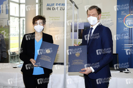 Pressetermin mit Annegret Kramp-Karrenbauer und Michael Kretschmer in Boxberg