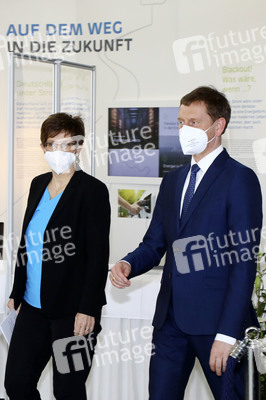 Pressetermin mit Annegret Kramp-Karrenbauer und Michael Kretschmer in Boxberg