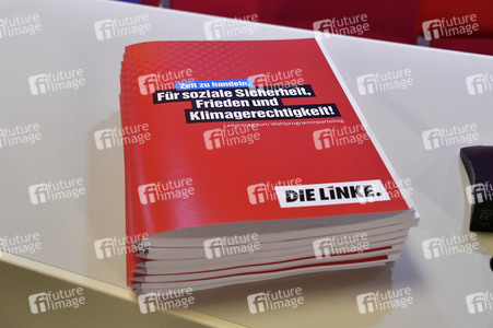 Pressekonferenz zur Wahlprogrammvorstellung der Partei Die Linke in Berlin