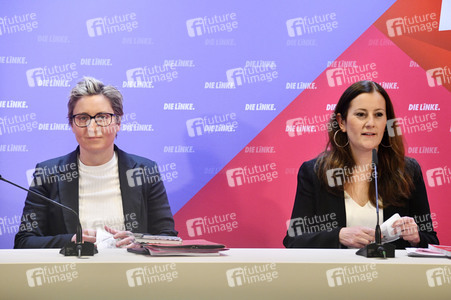 Pressekonferenz zur Wahlprogrammvorstellung der Partei Die Linke in Berlin