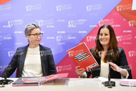 Pressekonferenz zur Wahlprogrammvorstellung der Partei Die Linke in Berlin