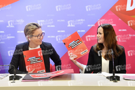 Pressekonferenz zur Wahlprogrammvorstellung der Partei Die Linke in Berlin