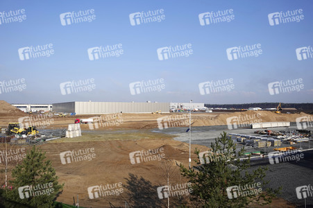 Baustelle der Tesla Gigafactory 4 in Grünheide