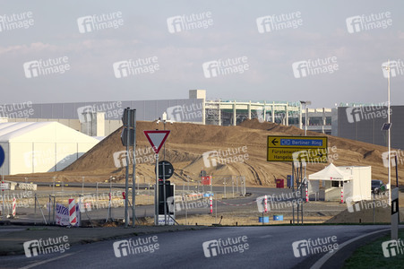 Baustelle der Tesla Gigafactory 4 in Grünheide