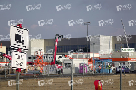 Baustelle der Tesla Gigafactory 4 in Grünheide