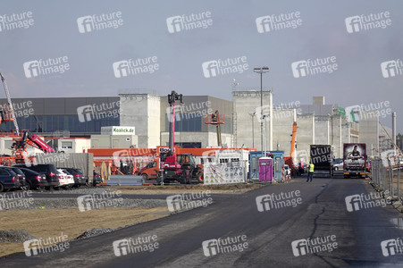 Baustelle der Tesla Gigafactory 4 in Grünheide