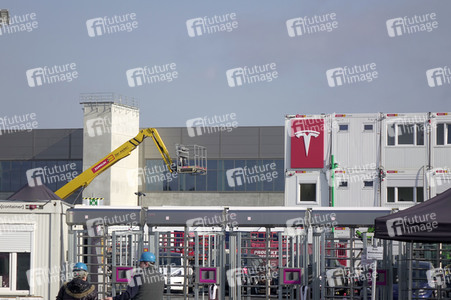 Baustelle der Tesla Gigafactory 4 in Grünheide
