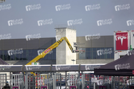 Baustelle der Tesla Gigafactory 4 in Grünheide