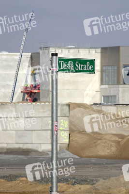Baustelle der Tesla Gigafactory 4 in Grünheide
