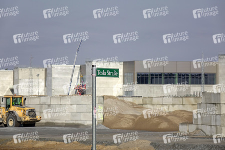 Baustelle der Tesla Gigafactory 4 in Grünheide