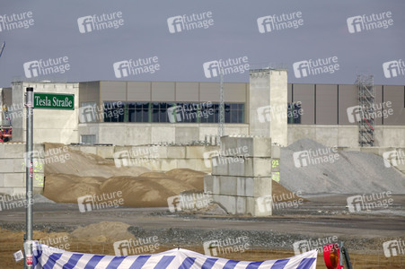 Baustelle der Tesla Gigafactory 4 in Grünheide