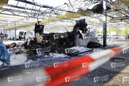 Willi Herrens abgebrannter Foodtruck in Frechen